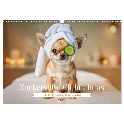Zuckersüße Chihuahuas (Wandkalender 2027 DIN A3 quer), CALVENDO Monatskalender