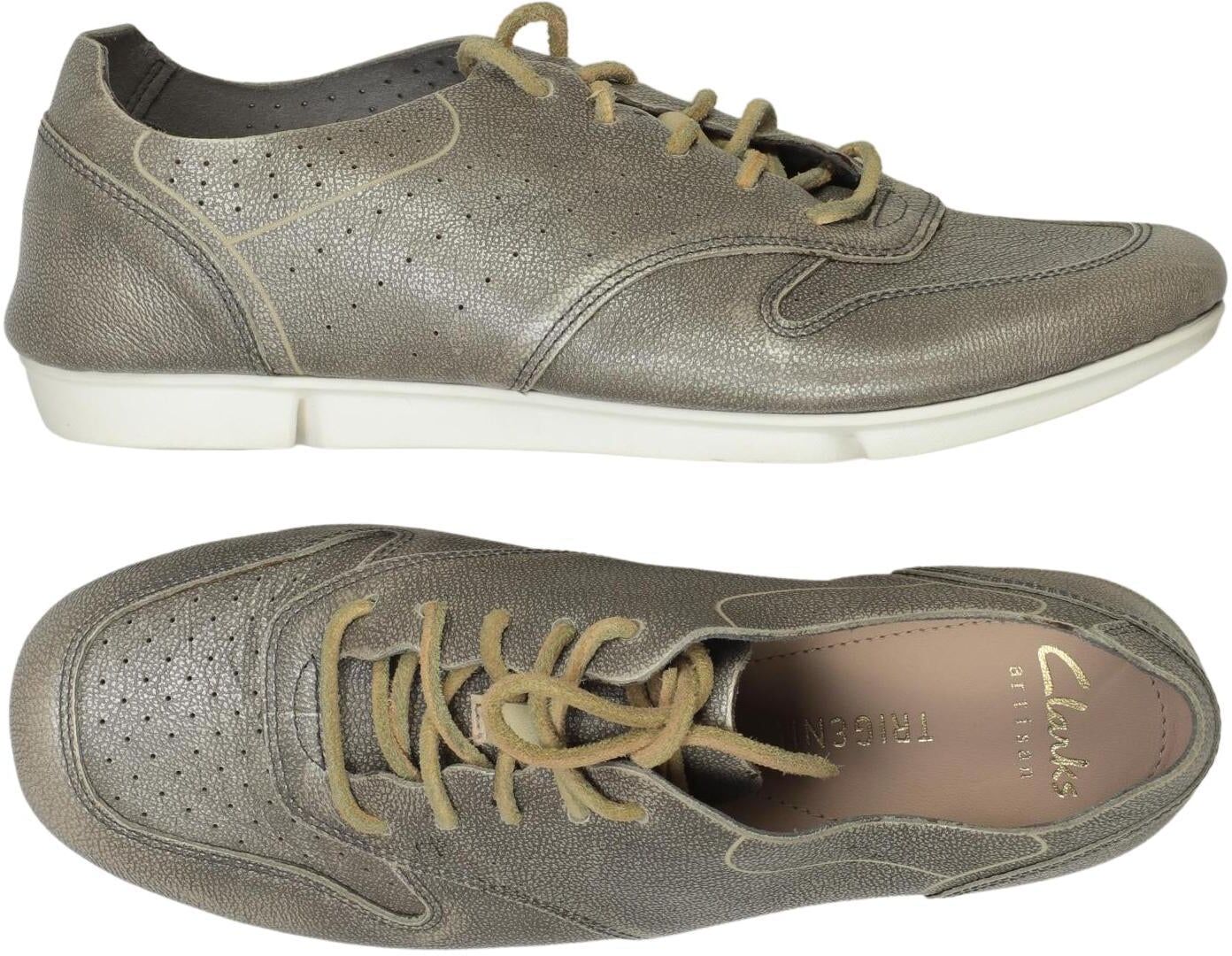 Clarks Damen Halbschuh, Silber, Gr. EU 37, Leder - Second Hand