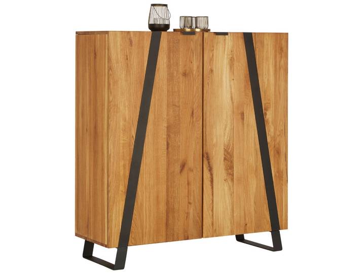 Landscape Kommode, Eiche, Metall, Wildeiche, teilmassiv,massiv, 4 Fächer, 115x126.5x43 cm, Beimöbel erhältlich, stehend, Holzmöbel, Kleinmöbel Holz, Holzkommoden