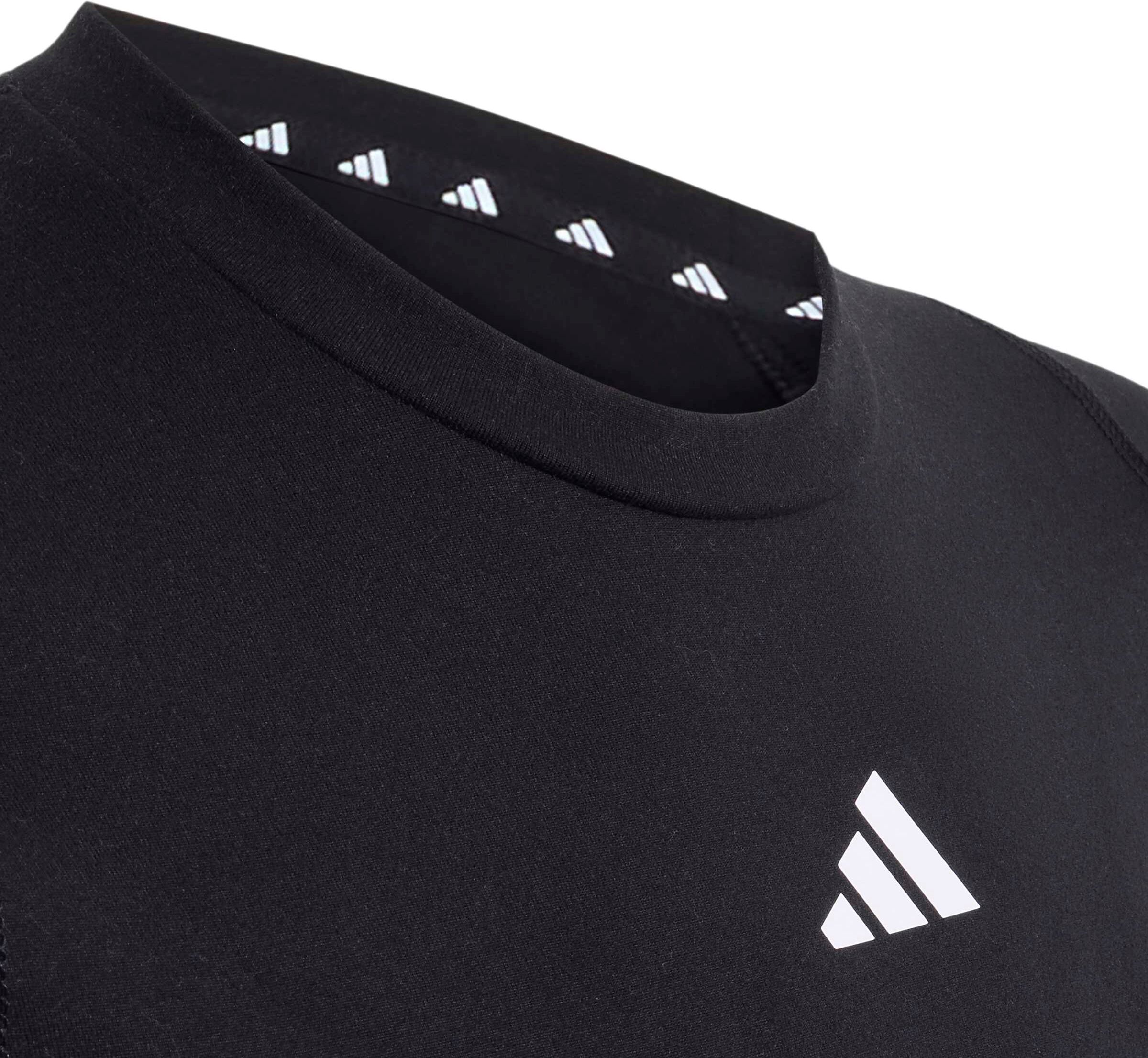 Funktionsshirt ADIDAS SPORTSWEAR "TECHFIT CLIMAWARM+ LONGSLEEVE", Kinder, Gr. 128, schwarz, weiß, Obermaterial: 85% Polyester, 15% Elasthan, Shirts Funktionsshirt