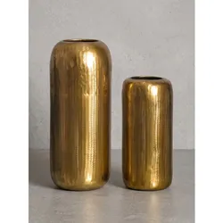 Vasen 2er-Set Aluminium Gold Ø 16x40,5 cm - AMALFI   Kadima Design