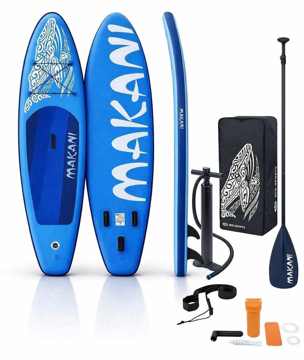 Aufblasbares SUP-Board, 320 cm, blau - 2-lagige Drop-Stitch-Konstruktion - Aluminium-Paddel inklusive