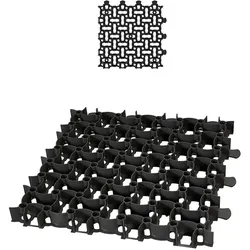 BigDean Rasengitter Paddockplatte SCHWARZ 50x50 cm Reitplatzmatten Rasenmatten Rasenwaben Kiesgitter Parkplatzrasen 0,25 m2