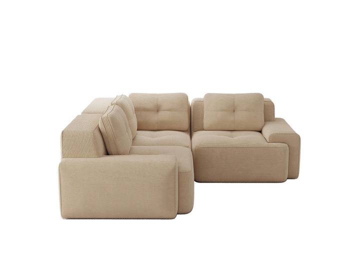 Flora Grace Ecksofa 249/249/69 cm in Beige aus Cord mit modularem Design, 249x249 cm, Wohnzimmer, Sofas & Couches, Wohnlandschaften, Ecksofas