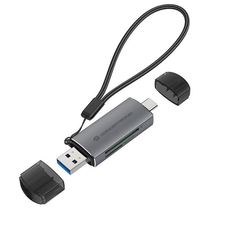 Conceptronic Card Reader USB-C/USB-A -> Micro SD/TF sw