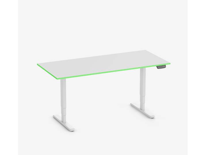 Primus Gamingschreibtisch Rechteck, Weiß Klassik Acid Green 180x80