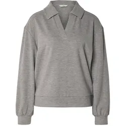 Tchibo - Sweatshirt mit Polokragen - Damen - Gr. S - grau