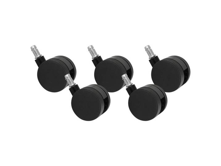 Mid.you Drehstuhlrolle, Schwarz, Kunststoff, 5-teilig, Büromöbel, Bürostühle, Bürostuhl-Ersatzteile & Bodenschutzmatten