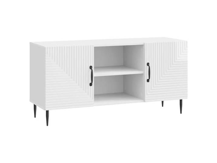 Kaorsrow TV-Schrank Hochglanz Weiß 102x34,5x50cm Lowboard Kompaktes Lowboard für Wohnzimmer und Schlafzimmer mit robusten Metallbeinen und viel Stauraum.