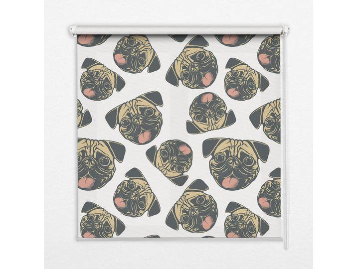Tulup Innenrollo - Fensterrollo - Rollo - 150x180 cm - Bulldogs, Gelb, Kunststoff, Rechteckig, 150x180x0.5 cm, Heimtextilien, Vorhänge, Rollos
