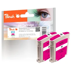 Peach Doppelpack Tintenpatronen magenta kompatibel zu HP No. 13 m*2, C4816AE*2