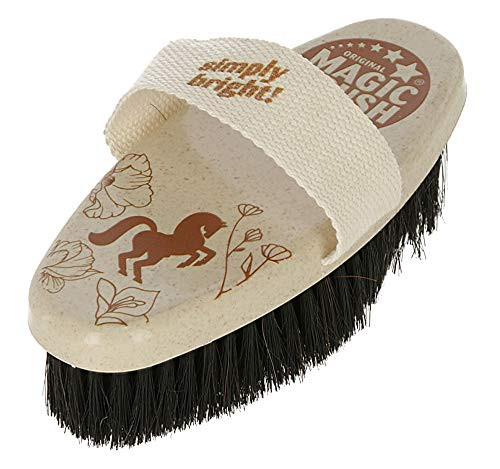 Kerbl Magic Brush vachtglansborstel met paardenhaar, Water Lily, 14 x 7 cm