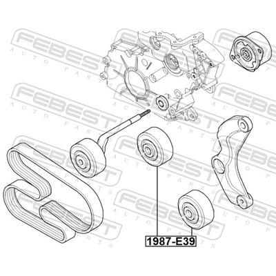 FEBEST Spannrolle, Keilrippenriemen 1987-E39 für BMW LAND ROVER