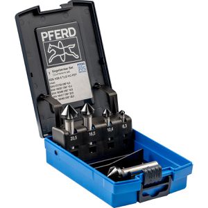 PFERD-TOOLS Kegelsenker 25202159, HSS, 5-teiliges Set, 6,3 - 25mm Ø, Zylinderschaft, 90 Grad