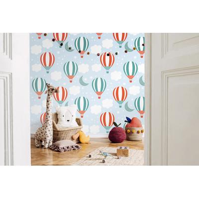 Vliestapete LIVING WALLS "LIMITED – Heißluftballons Fototapete", bunt (blau), B:1,59m H:0m L:2,8m, Vlies, Tapeten, Verspielte Heißluftballons als großformatiges Kinderzimmermotiv