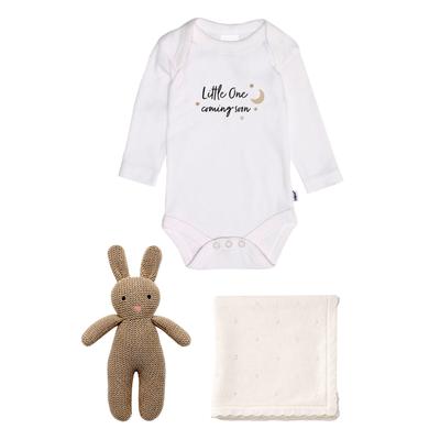 Erstausstattungspaket LILIPUT "Little One coming soon", Mädchen, Gr. 50/56, weiß (weiß, beige), 100% Baumwolle, KOB Set-Artikel Erstausstattungspaket, mit kuscheligem Stofftier