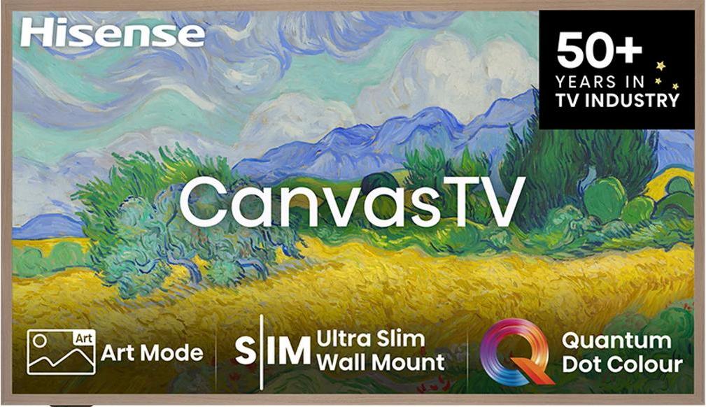Hisense Canvas TV 55S7NQ ČR/TS, 139,7 cm (55"), 3840 x 2160 Pixel, QLED, Smart-TV, WLAN, Gold