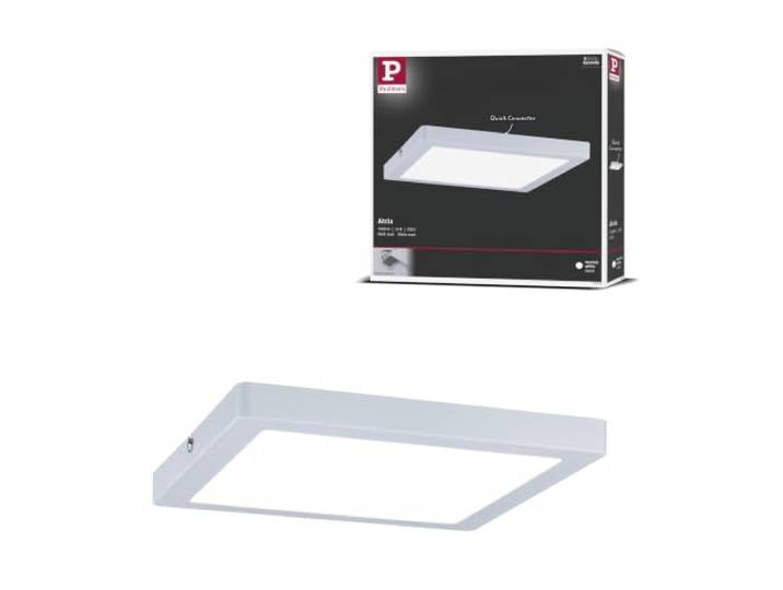 Paulmann LED Panel Atria 220x220mm 16W 4000K Weiß matt Gleichmäßiges Raumlicht, flache Bauweise, für Wand- und Deckenmontage, IP20, 230V-Direktanschluss