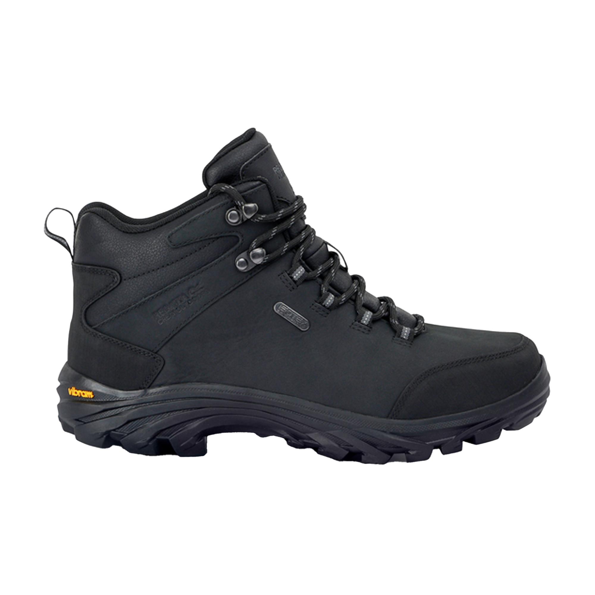 Regatta Grote buitenshuis Heren Burrell Leren Wandelschoenen (Zwart)