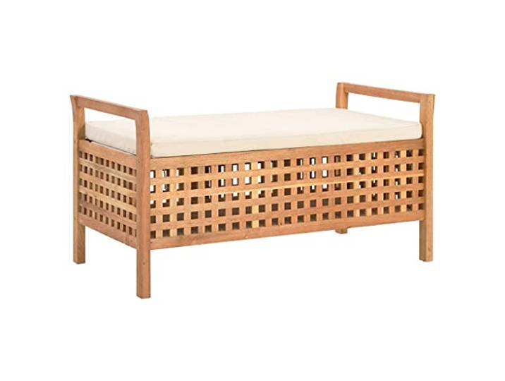 vidaXL Sitzbank mit Stauraum 93×49×49 cm Walnuss Massivholz
