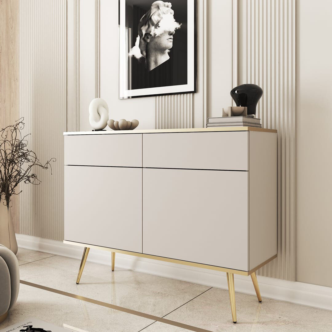 Fairmont Park Allisia 107cm Sideboard Beige 85cm H X 107cm W X 39cm D