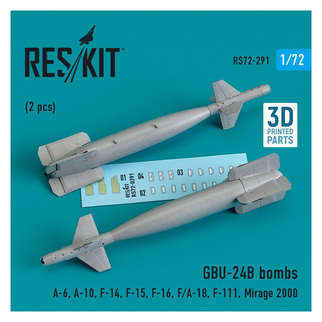 ResKit GBU-24B bombs (2 pcs) (A-6, A-10, F-14, F-15, F-16, F/A-18, F-111, Mirage 2000) (3D Printed) (RS72-0291)