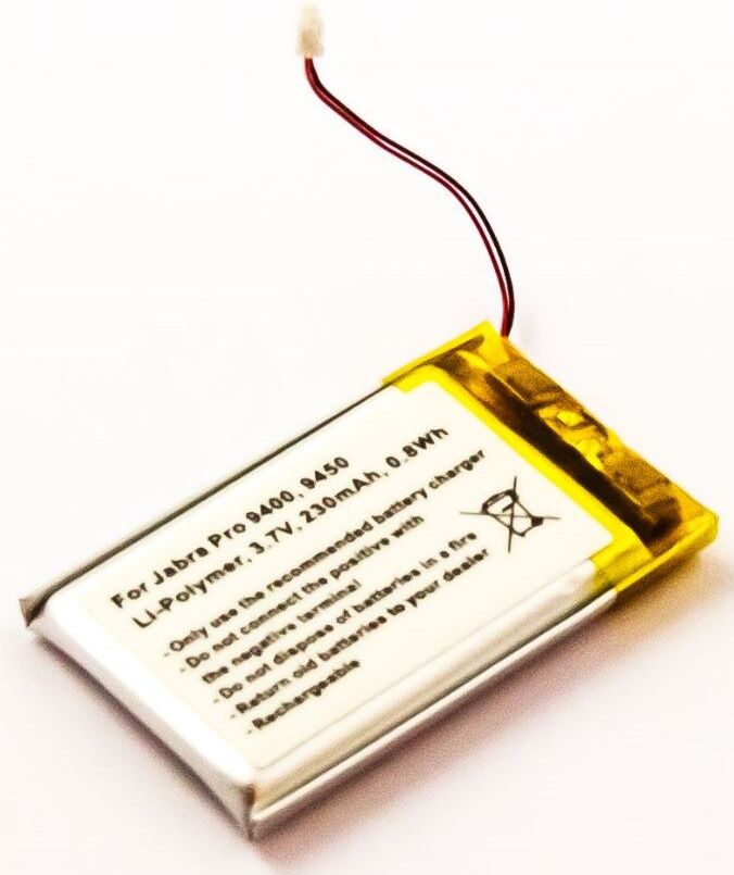 CoreParts MBXJA-BA0001 Battery for Jabra PRO 9400, 9450, 9460, 9465, 9470 Headsets - 230mAh 3.7V Li-Polymer