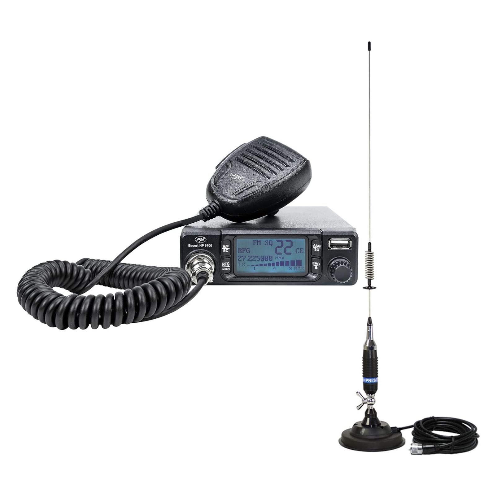 Blow PNI Escort HP 9700 USB-radio en PNI S75-antenne met magnetische voet (10 km) (35752501)