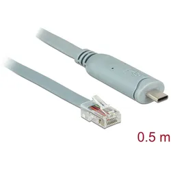 DELOCK Adapter USB2.0/C St > Seriell RS232 RJ45 St 0.5m grau