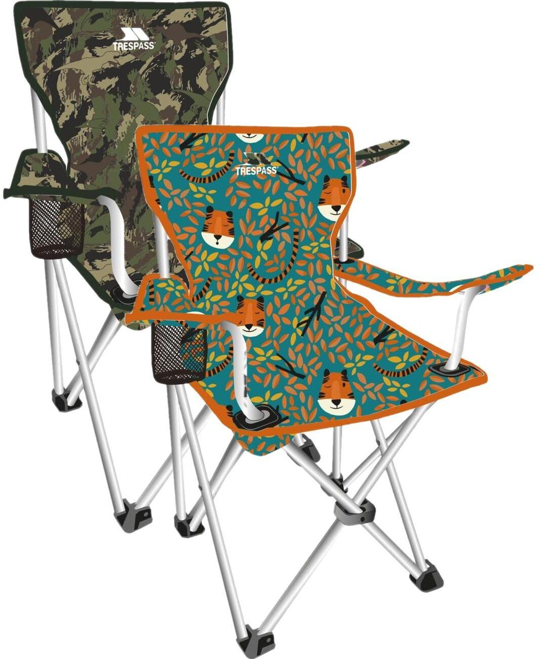 Trespass Joejoe - Kids Camping Chair  Teal Tiger Print One Size