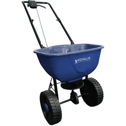 Edialux, Streuwagen + Handstreuer, Düngerstreuer 15 L, manueller Streuwagen für Rasen, Garten und Einfahrt, einstellbare