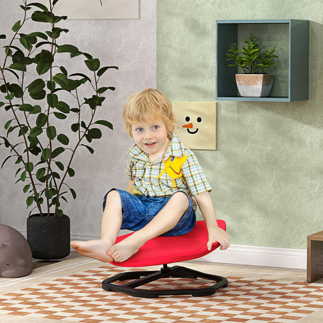 Isabelle & Max AIYAPLAY Sensory Spinning Chair for Kids, for Balance, Coordination, Red Red 26cm H X 55cm W X 55cm D