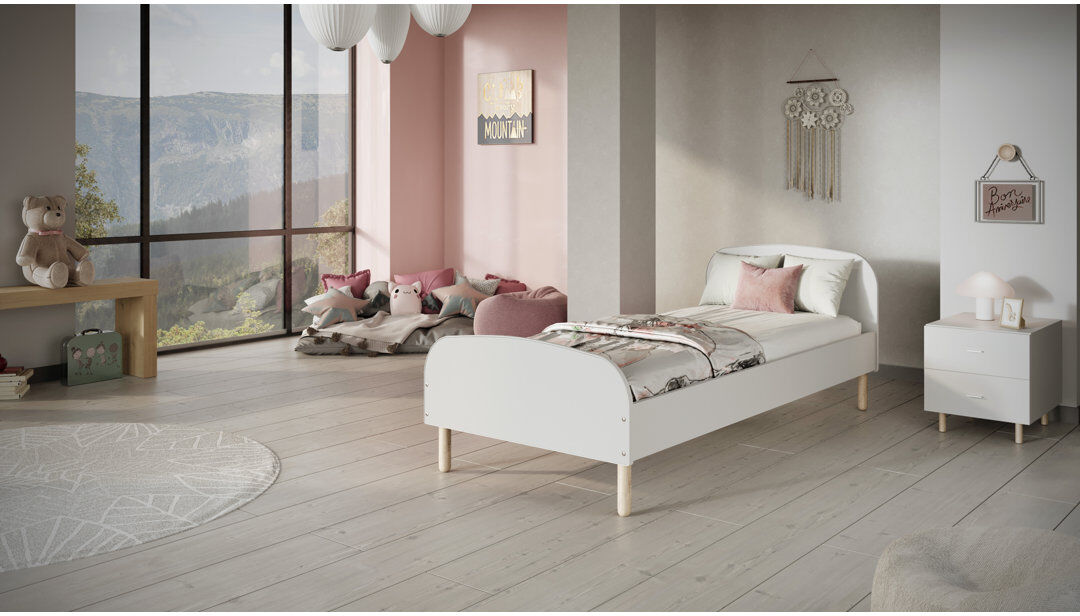 Isabelle & Max Porath Kids Bed with Mattress White EU Single (90 x 200 cm)
