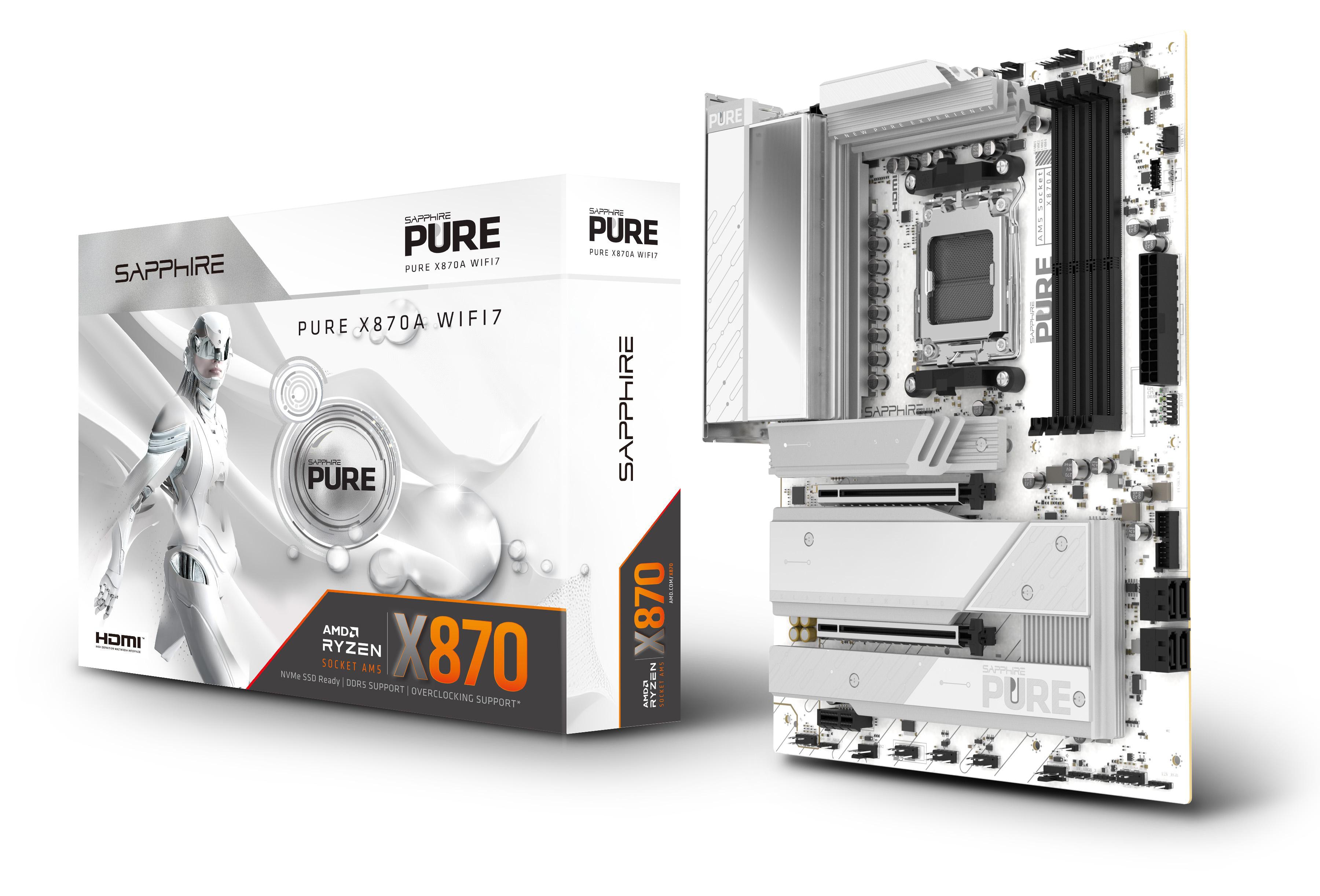 SAPPHIRE PURE X870A WIFI7 ATX Mainboard DP/HDMI/M.2 52122-02-40G
