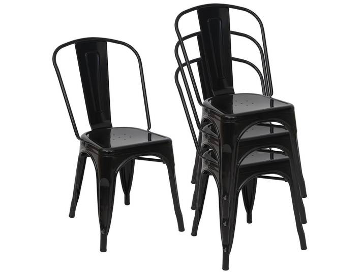 STUHL METALL Schwarz 4er-Set