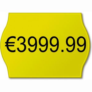 METO Preisetiketten 30011425, gelb, 22 x 12 mm, permanent klebend, 6 Rollen à 1000 Stück