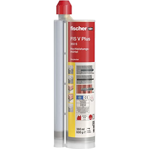 fischer FIS V Plus 360 krachtige injectiemortel, universele en weerbestendige cementmortel voor binnen en buiten, 360 ml