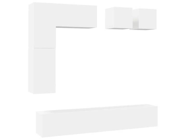 HFXHIJXQ 8-TLG. TV-Schrank Set Wandmontage Weiß Holzwerkstoff Moderne hängende Lowboards für Wohnzimmer und Schlafzimmer, flexibel kombinierbar mit reichlich Stauraum.