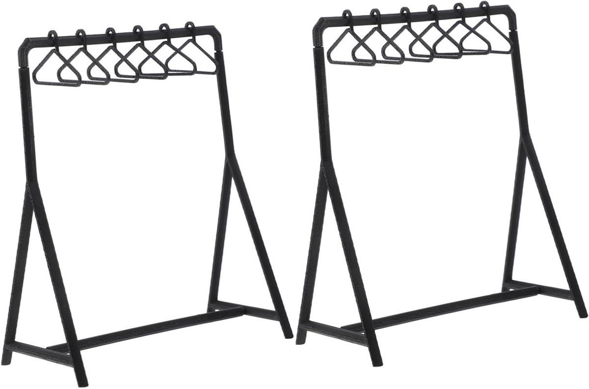 Poppen kledingrek met hangers en miniature garderobe set voor poppenhuis, duurzaam plastic