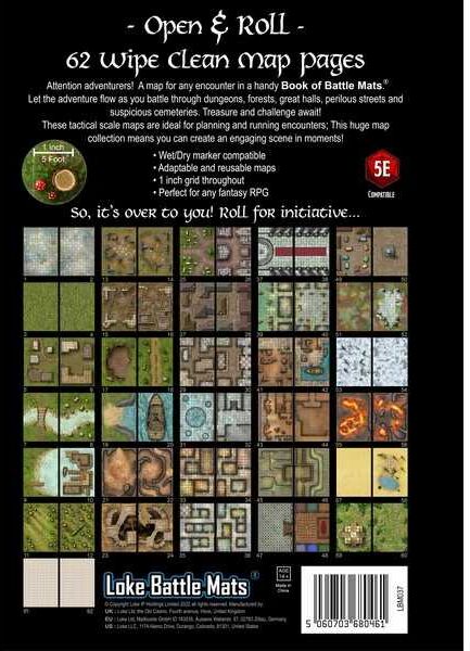 Revised Giant Book of Battle Mats by Loke Battlemats - Large-Format Fantasy Battle Maps for Tabletop Roleplaying Games