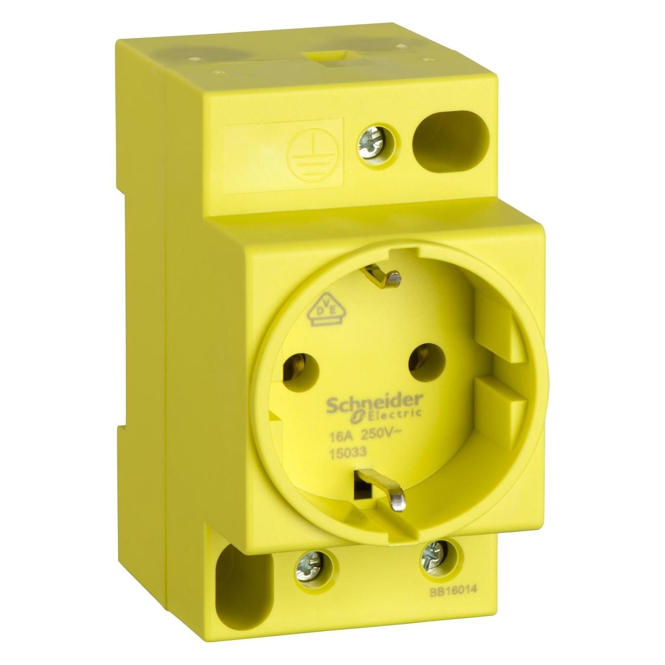 Schneider Electric Gelbe Steckdose iPC, DIN-Schienen 15033 (15033)