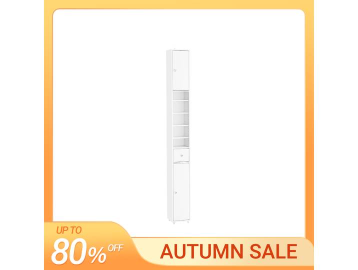 SoBuy BZR34 Armoire de salle de bain haute Narsy pour petits espaces avec planchers réglables 20x20x180