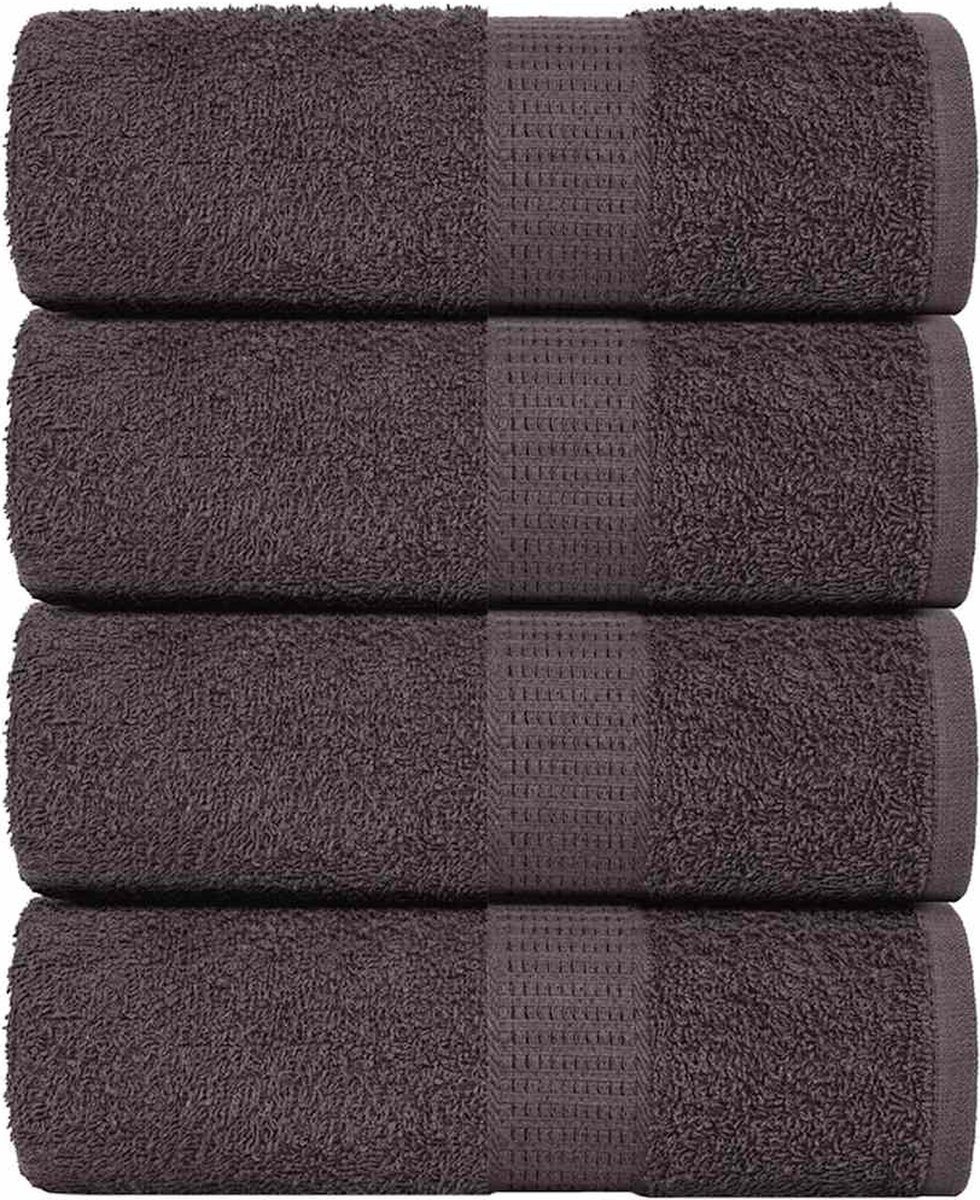 vidaXL FROGN set van 4 washandjes, antraciet, 15 x 21 cm