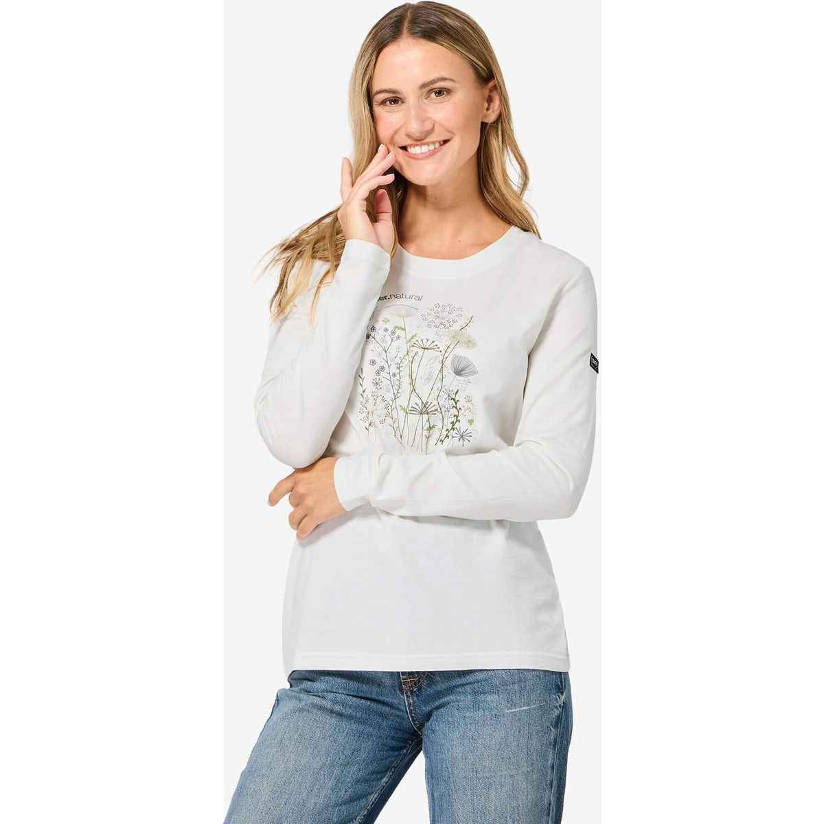 Super.Natural W Rock Flowers BIO C LS white/green/various (54J) L SNWS0400454JL