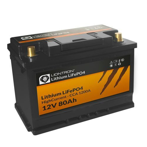 LIONTRON LiFePO4 LX 12,8V 80Ah batterij met BMS voor hoge stroomsterkte