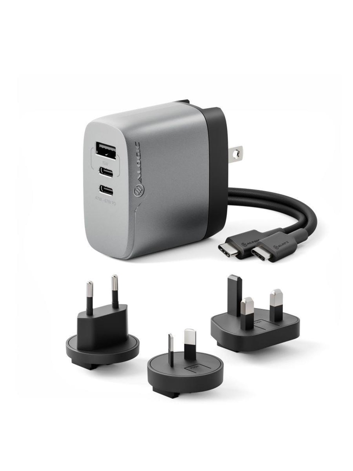 ALOGIC 3 Port 67W Rapid Power Multi-Country GaN Charger
