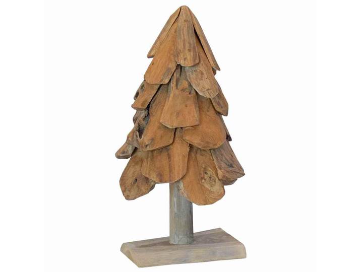 vidaXL Weihnachtsbaum Rustikaler 28/28/61 Cm Braun Massivholz Teak, Holz, 61 cm, Dekoration, Weihnachtsdekoration, Christbäume & Zubehör