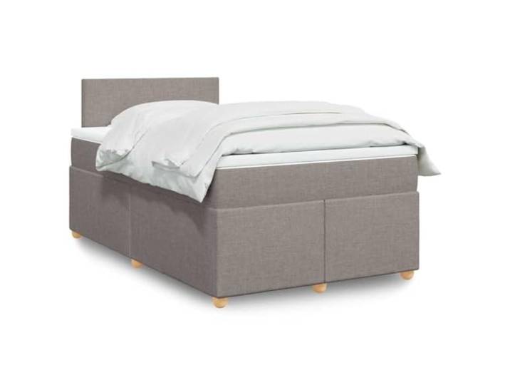 RJPLMFV Lattenrost mit Matratze, Taupe, 120 x 190 cm Polyestergewebe, Taschenfedern, abnehmbarer Bezug, langlebiger Komfort