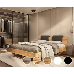 BlackWood »Dolce Vita I« Wildeiche Massivholzbett 200x200 cm / Wildeiche natur / ohne Kissen