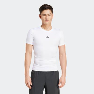 T-Shirt ADIDAS PERFORMANCE "TECHFIT COMPRESSION TRAINING", Herren, Gr. M, weiß, Obermaterial: 83% Polyester, 17% Elasthan, Shirts T-Shirt